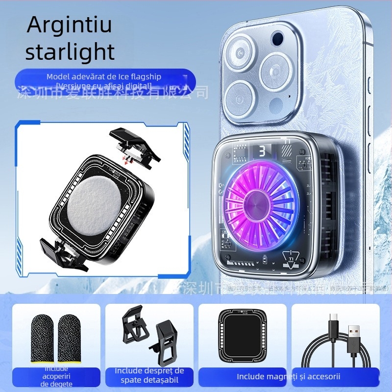 SR01 PRO Clip magnetic pentru telefon cu radiator semiconductor, 110 g, 36 W, Type-C, materiale: plastic, aliaj de aluminiu, magnet