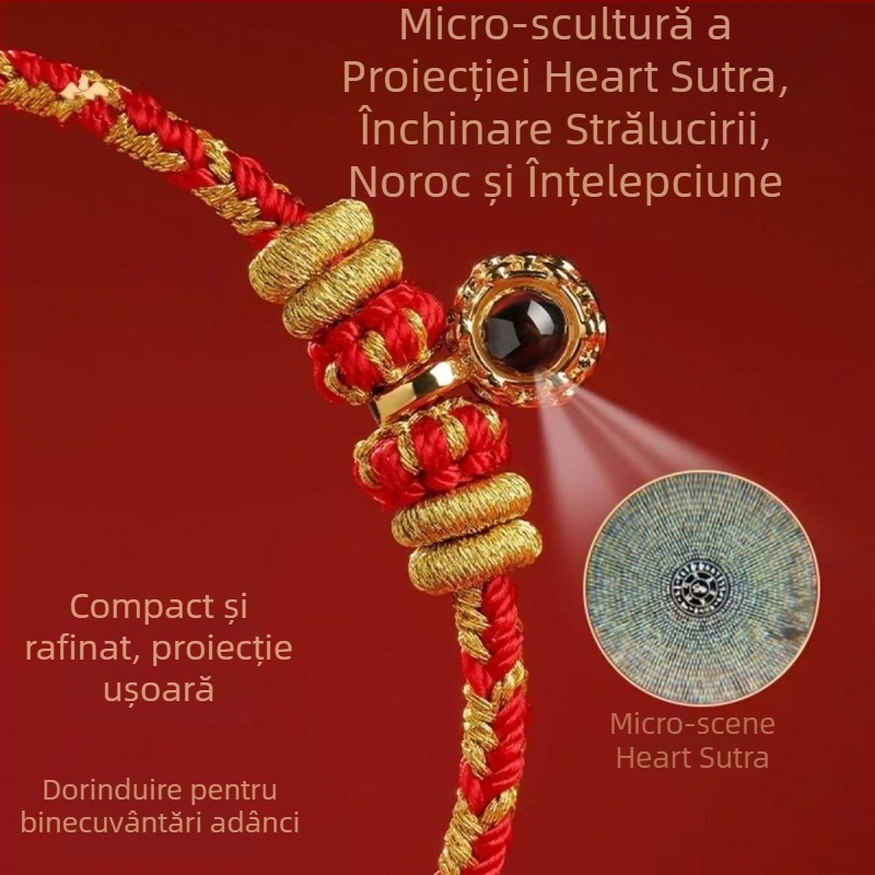 Brățară din cordon, țesută manual, unisex, cu 12 mărgele zodiac micro-sculptate și opt zeități protectoare, 2026 Anul Calului