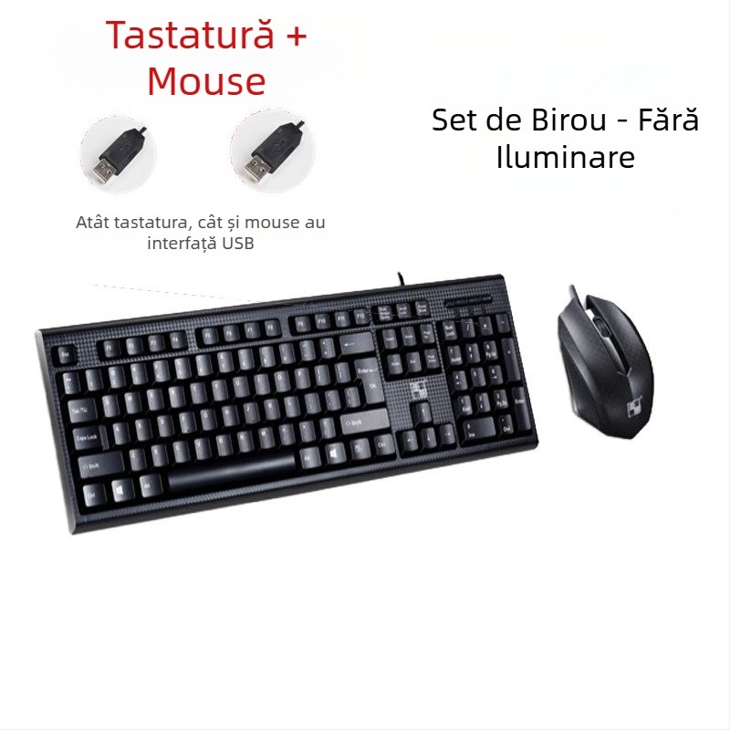 Scorpion set tastatură și mouse USB, cablu 1,5 m, 1000dpi optic, ergonomic, impermeabil