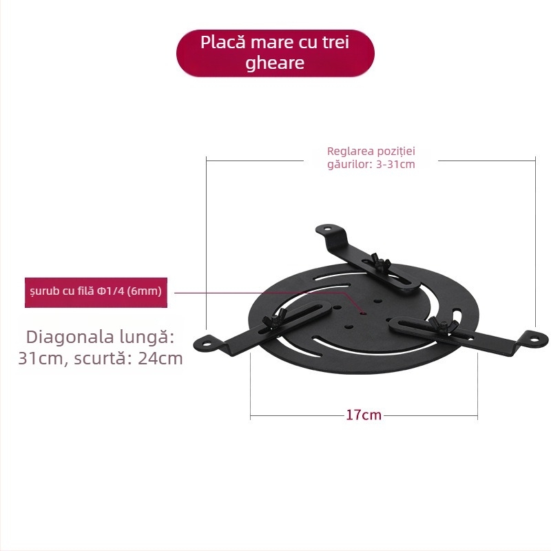 Accesoriu pentru trepiedul proiectorului – fier, capacitate de încărcare 5 kg, coloană cu 1 secțiune, greutate 500 g