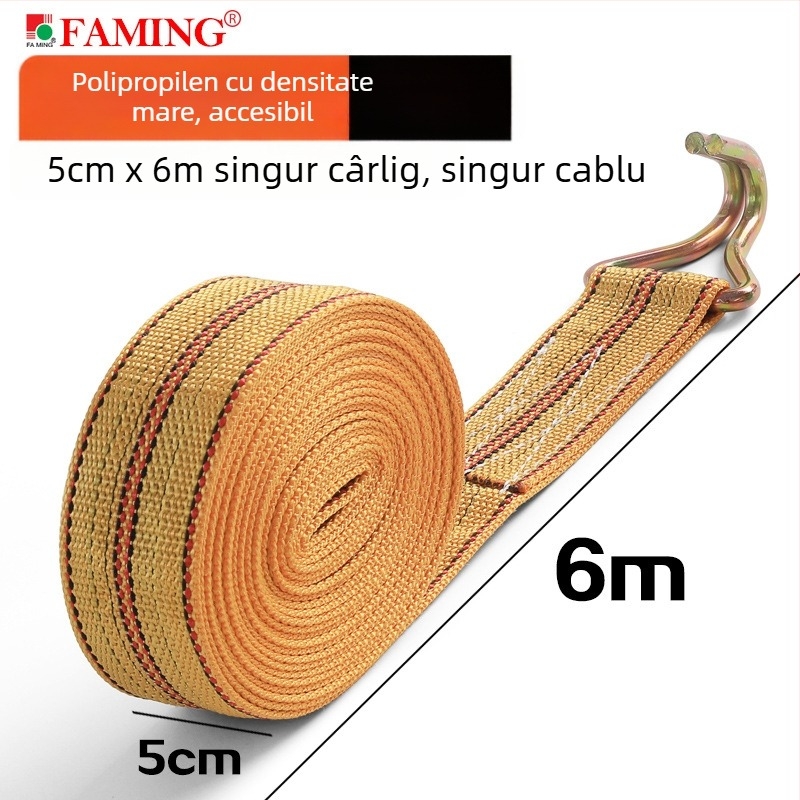 Curea de prindere din polipropilenă cu mecanism de tensionare (ratchet), model Polypropylene 5cmX10, capacitate 2 tone