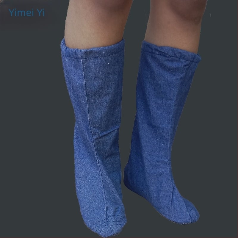 Șosete de miner din bumbac cu căptușeală fleece pentru cizme de ploaie, garnitură înaltă, absorbție a umidității, utilizare industrială și minieră în spații frigorifice