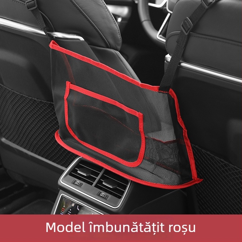 Geantă de depozitare pentru spătarul scaunului – tip agăţat, plasă din material de înaltă calitate, compatibil universal, personalizabilă