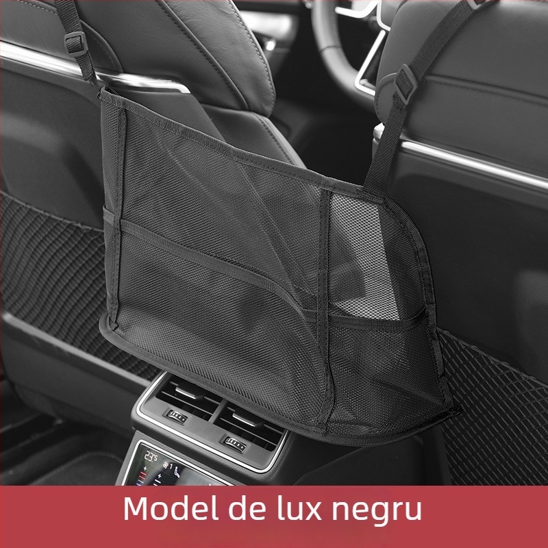 Geantă de depozitare pentru spătarul scaunului – tip agăţat, plasă din material de înaltă calitate, compatibil universal, personalizabilă