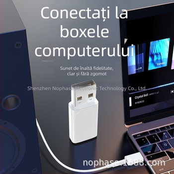 Carte audio externă USB-C, adaptor digital audio 3,5 mm către Type-C, suport încărcare, redare muzică și apeluri, compatibil cu Huawei