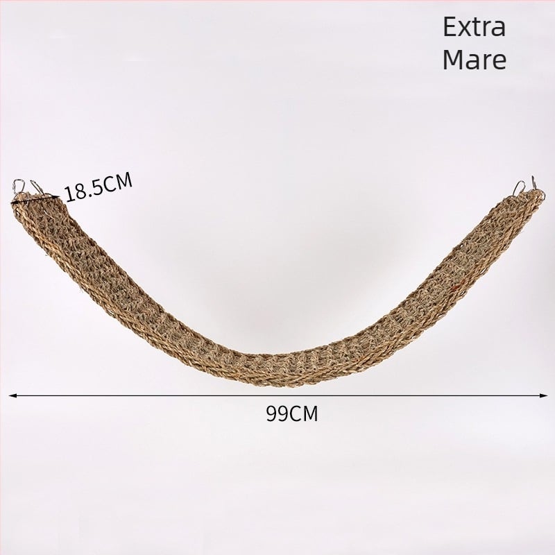 Jucărie pentru papagali cu plasă de iarbă, scară din nori, scară de cățărare, jucărie de mușcat și inel de balansare