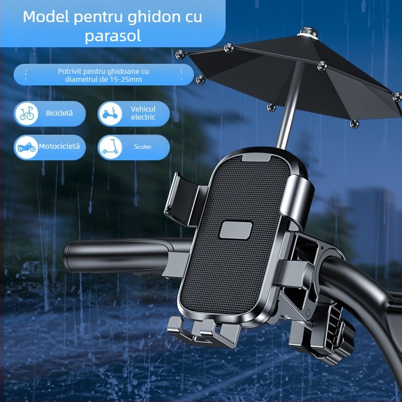 Suport de telefon pentru ciclism cu anti-vibrații și accesorii umbrelă pentru bicicliști