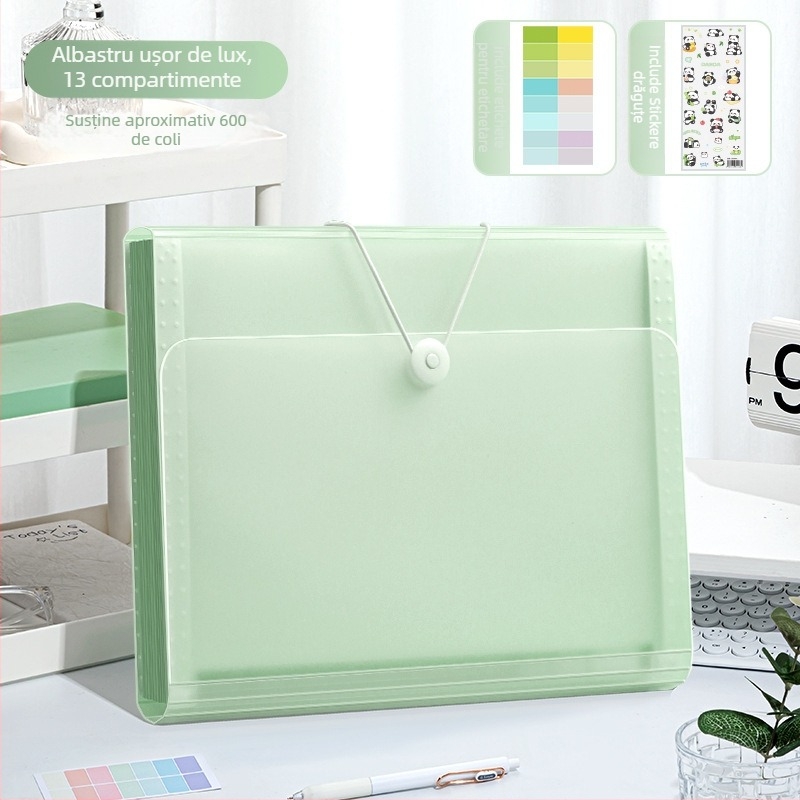 Deli 5238 Organizator de fișiere din plastic cu 13 buzunare