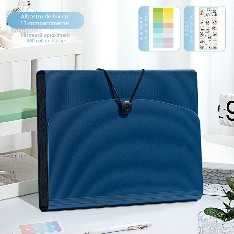 Deli 5238 Organizator de fișiere din plastic cu 13 buzunare