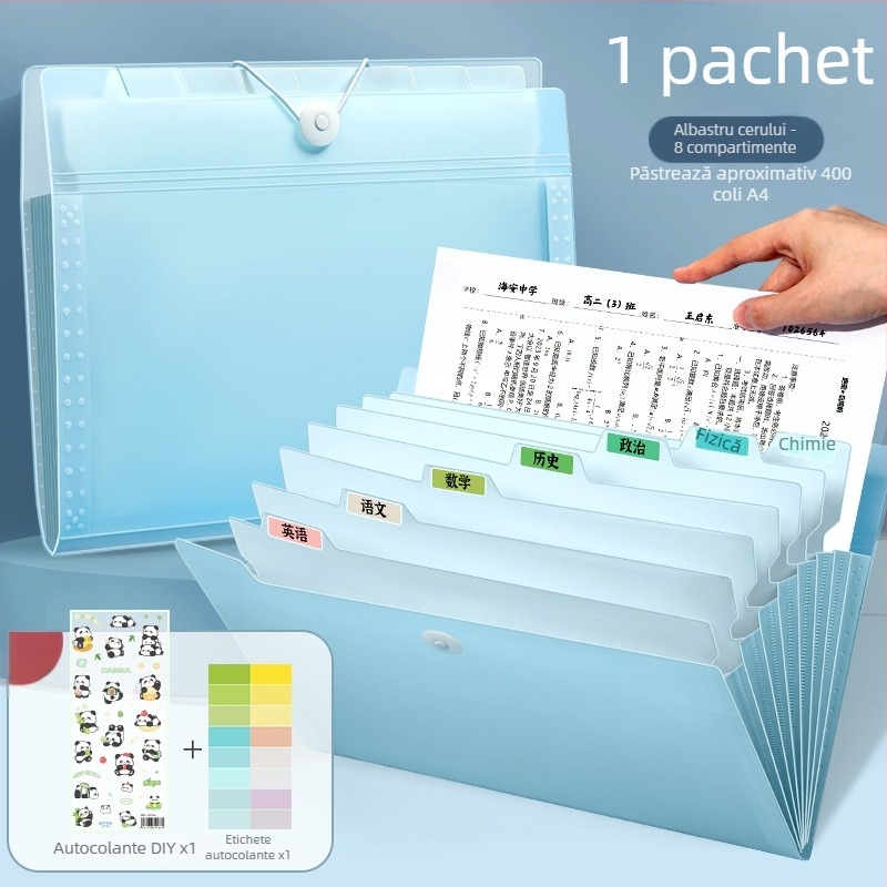 Deli 5238 Organizator de fișiere din plastic cu 13 buzunare