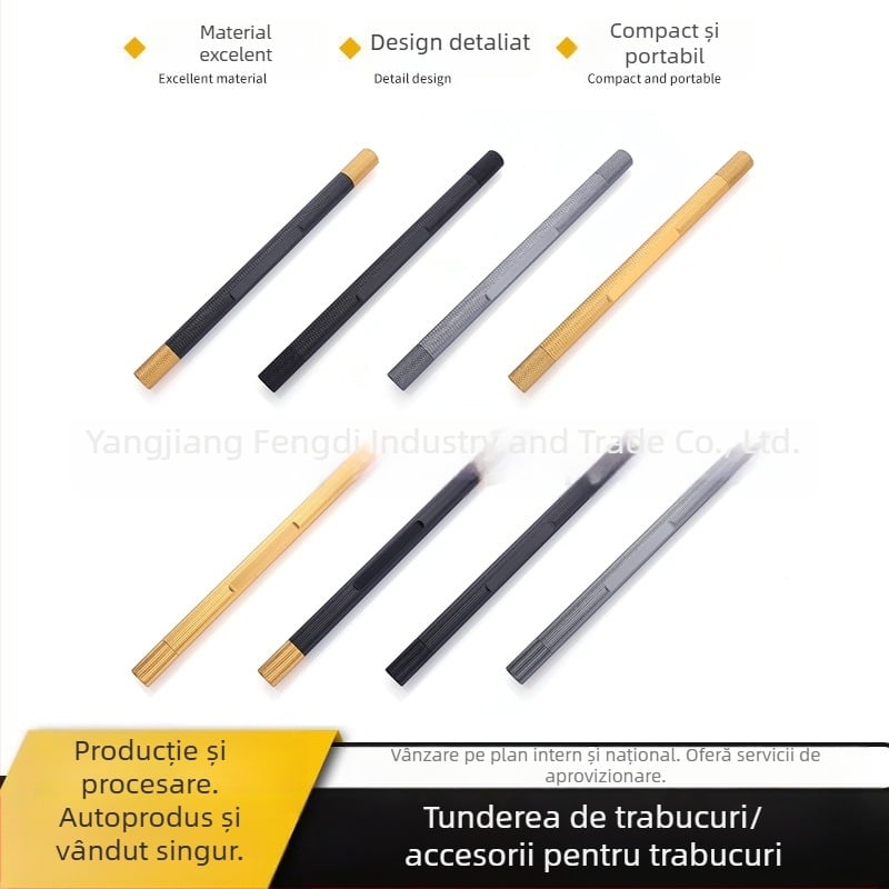 Ace pentru trabucuri 2 în 1 din aliaj de aluminiu, cu cap dublu, portabil