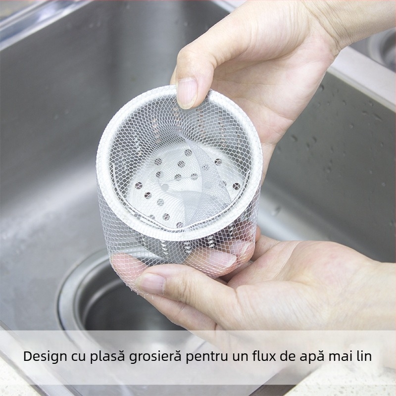 Filtru pentru chiuveta de bucătărie, plasă de filtrare și colector de păr pentru scurgeri în bucătărie, baie și podea