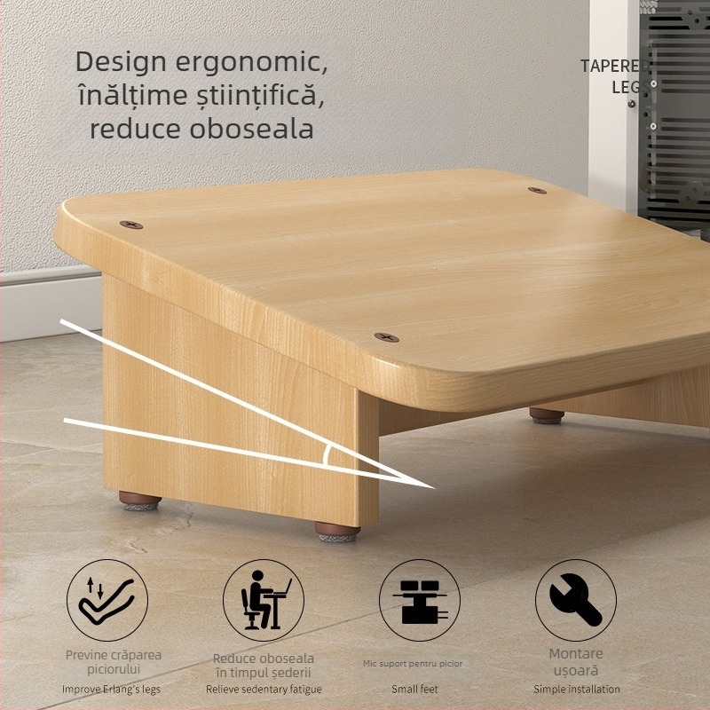 Suport pentru picioare sub birou — ergonomic, anti-derapant, stil modern minimalist, model N526, material placă, personalizabil