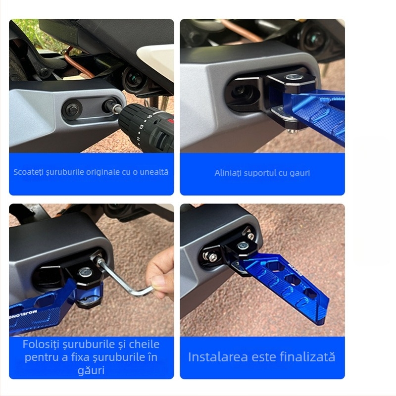 Pedale spate Mojielong din aliaj de aluminiu pentru trotinete electrice — compatibile cu Mavericks U Series, No.9 N Series, Far-reaching, Li Ling V20, GT1, F400T