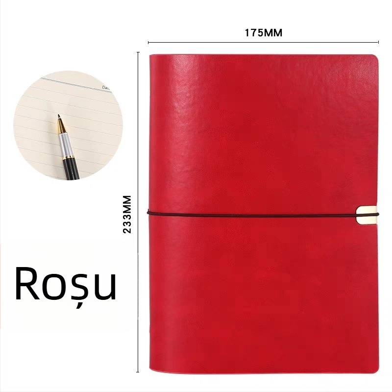 Caiet cu foi desprinzătoare, copertă din PU imitatie, hârtie Daolin 80 g, accesorii din oțel inoxidabil, model RPHYB-1