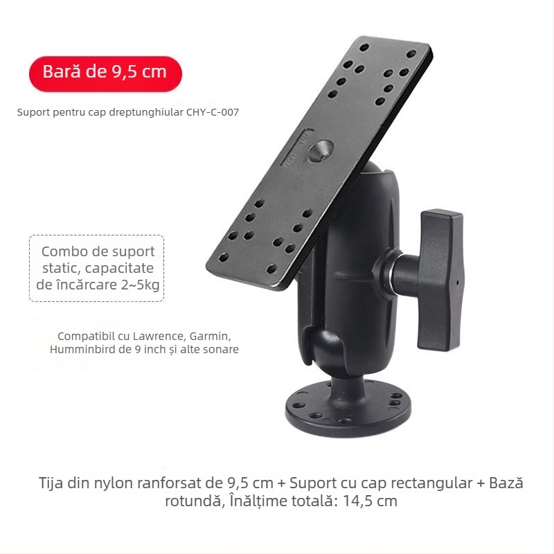 Suport fix pentru echipament de pescuit pe barcă, compatibil cu sonare Hummingbird, Lawrence și Garmin pentru plotere de hărți