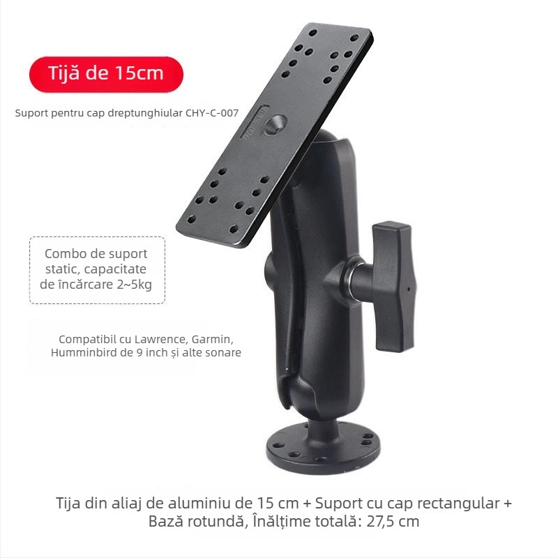Suport fix pentru echipament de pescuit pe barcă, compatibil cu sonare Hummingbird, Lawrence și Garmin pentru plotere de hărți