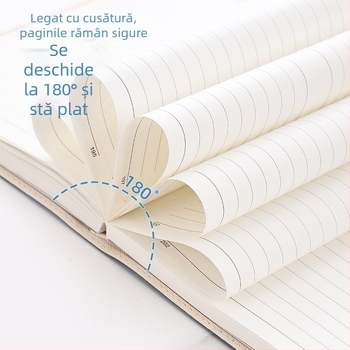 Caiet cu copertă PU, legare cusută, hârtie Dowling, 80 g/m², 100–200 pagini – planificare zilnică pentru 365 de zile