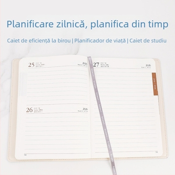 Caiet cu copertă PU, legare cusută, hârtie Dowling, 80 g/m², 100–200 pagini – planificare zilnică pentru 365 de zile