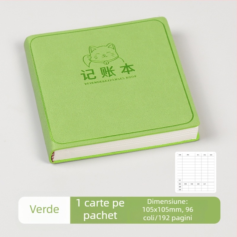 George willsons Notebook pătrat compact pentru finanțe familiale — copertă din piele sintetică, legare cu ață, Dowling hârtie, 100 g/m²