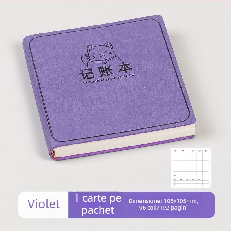 George willsons Notebook pătrat compact pentru finanțe familiale — copertă din piele sintetică, legare cu ață, Dowling hârtie, 100 g/m²