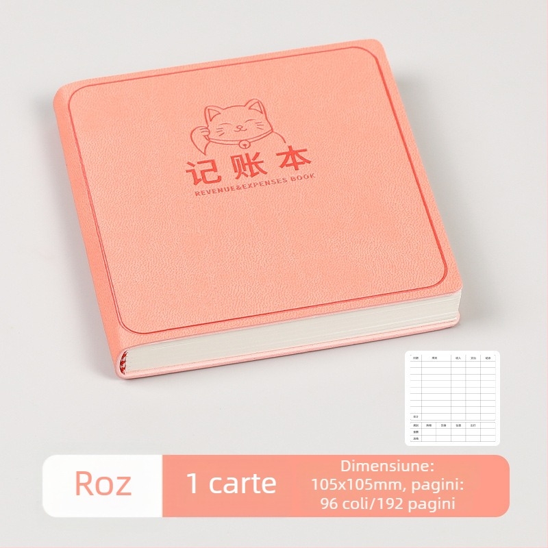 George willsons Notebook pătrat compact pentru finanțe familiale — copertă din piele sintetică, legare cu ață, Dowling hârtie, 100 g/m²