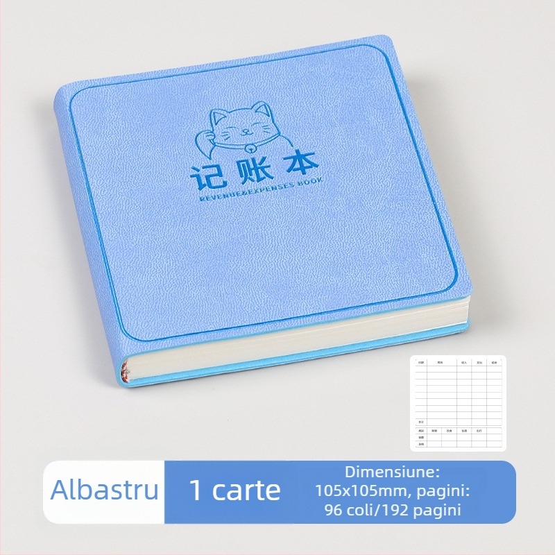 George willsons Notebook pătrat compact pentru finanțe familiale — copertă din piele sintetică, legare cu ață, Dowling hârtie, 100 g/m²