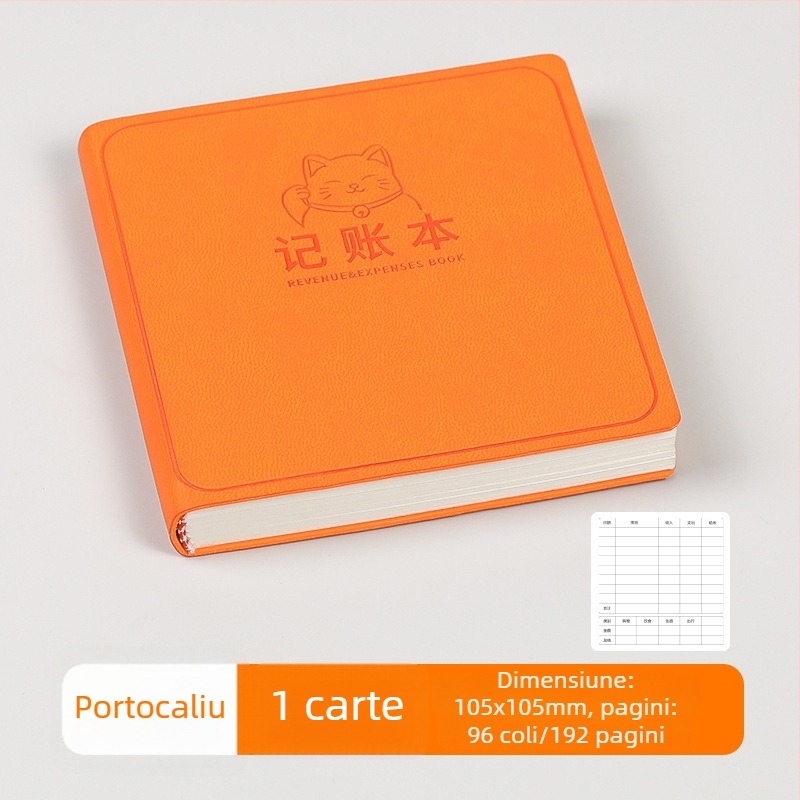 George willsons Notebook pătrat compact pentru finanțe familiale — copertă din piele sintetică, legare cu ață, Dowling hârtie, 100 g/m²