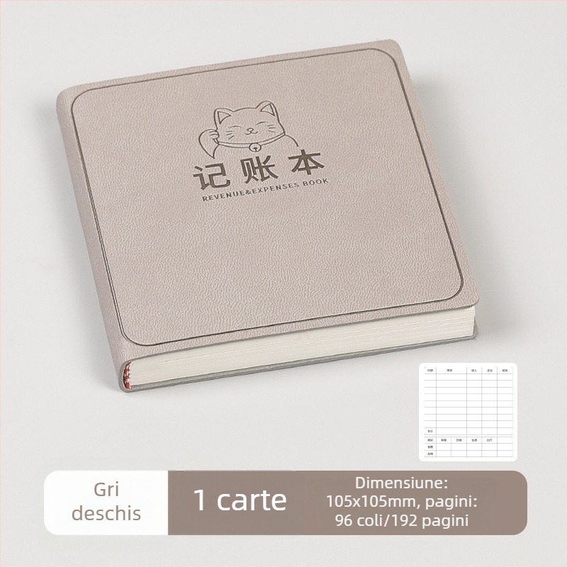 George willsons Notebook pătrat compact pentru finanțe familiale — copertă din piele sintetică, legare cu ață, Dowling hârtie, 100 g/m²