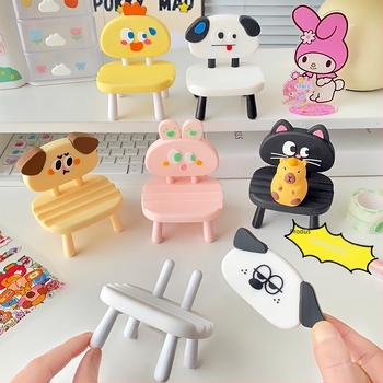 Suport pentru telefon în formă de scăunel — stil desen animat, ABS+PVC, Mu Qixi, personalizare disponibilă