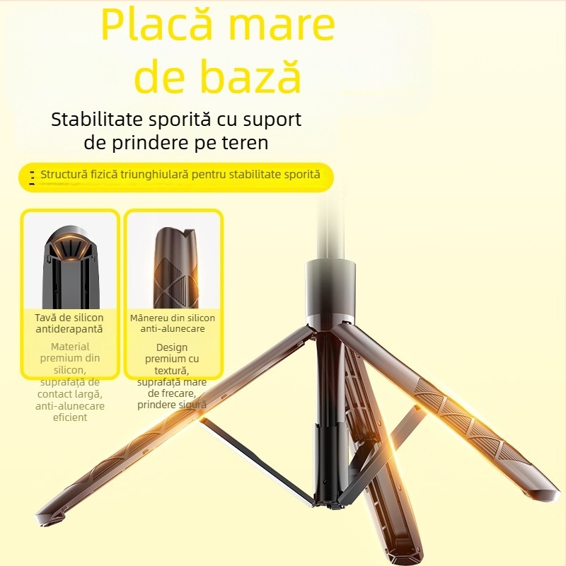 Selfie stick extins cu trepied, stabilizare Bluetooth, suport pentru telefon pe podea telescopic, personalizare logo, telecomandă inclusă
