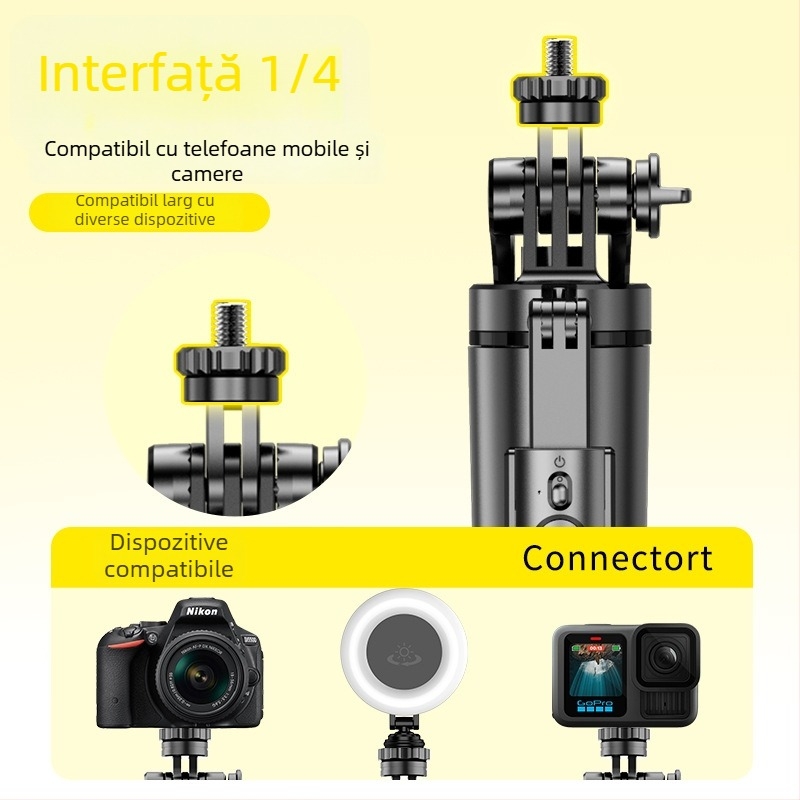 Selfie stick extins cu trepied, stabilizare Bluetooth, suport pentru telefon pe podea telescopic, personalizare logo, telecomandă inclusă