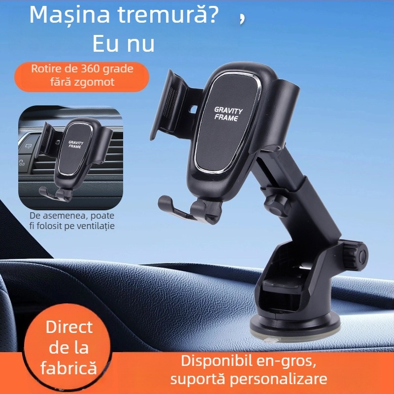 Suport universal pentru telefon în mașină cu ventuză – pentru bord, parbriz sau gură de ventilație