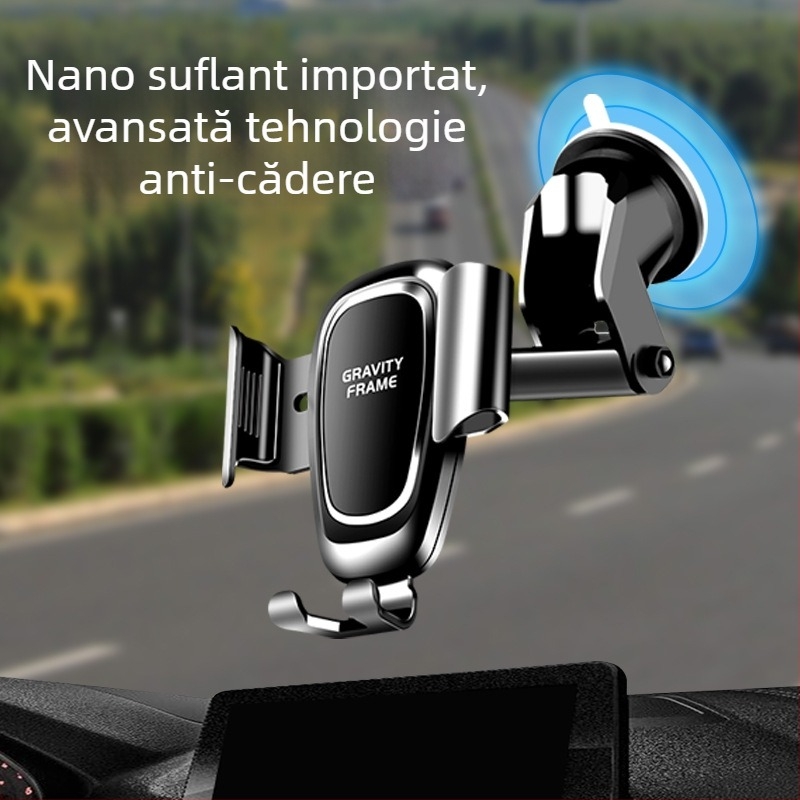 Suport universal pentru telefon în mașină cu ventuză – pentru bord, parbriz sau gură de ventilație