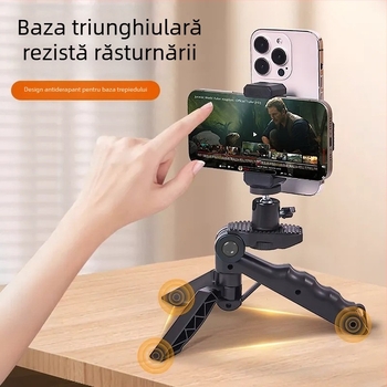 Stativ teleprompter pentru telefon — desktop și handheld, cu față dublă pentru transmisiuni live; corp din plastic, stil universal; suport personalizare; marcă privată autorizată; certificare 3C 2015010705782248.