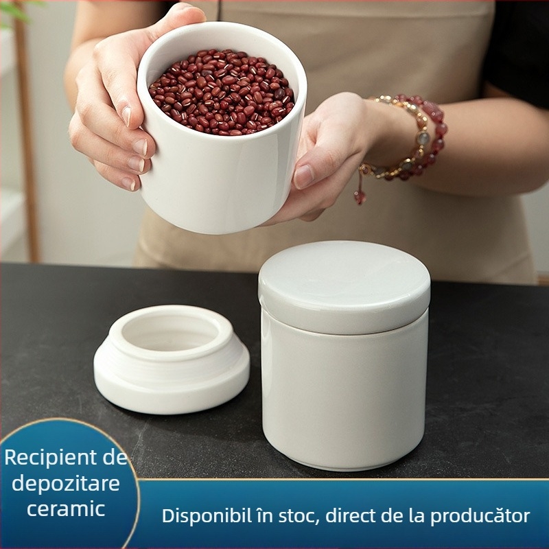 Jane Ya borcan ceramic etanș pentru depozitare alimentară, formă neregulată, compatibil cu microunde, personalizare logo disponibil