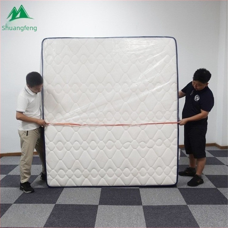 Sac protector pentru saltea din PE, transparent cu fermoar – proces Blown Film, imprimare logo, sarcină 50000, tip ambalaj