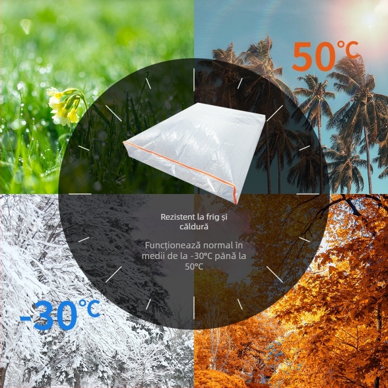 Sac protector pentru saltea din PE, transparent cu fermoar – proces Blown Film, imprimare logo, sarcină 50000, tip ambalaj