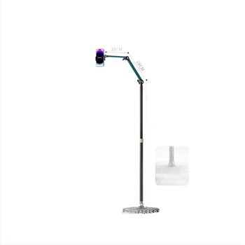 Suport pentru telefon pentru overhead, cu bază pe podea, anti-șoc, din aliaj de aluminiu, pentru live streaming și filmări vlog