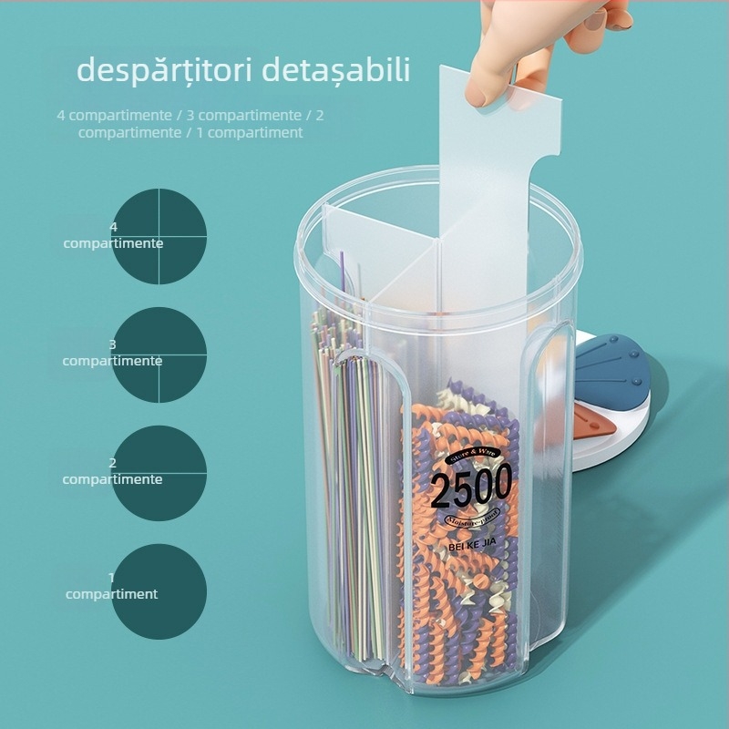 Borcan plastic sigilat pentru cereale – formă neregulată, personalizabil (Material: Plastic; Formă: Neregulată; Personalizabil: Da)