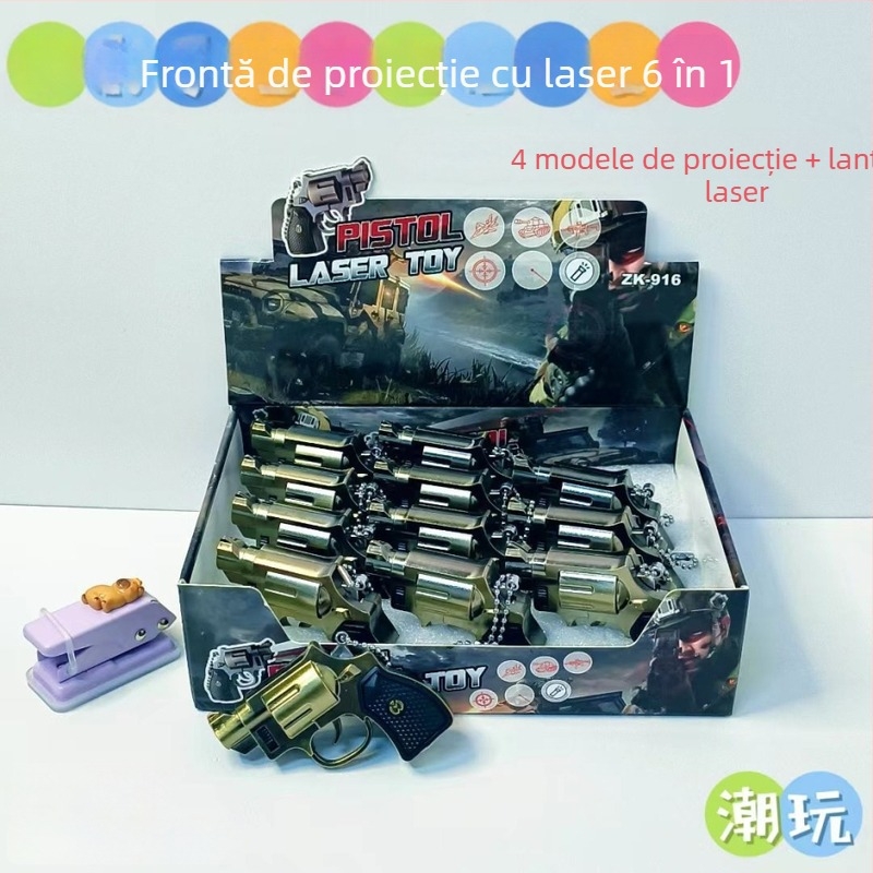 Dispozitiv laser multifuncțional cu lanternă, busolă și lupă – corp din metal și plastic; brand Blue Whale Things; stil: distractiv la modă; potrivit ca dar: alte ocazii; fără logo