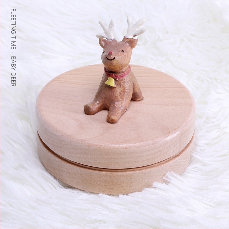 Cutie din lemn Beech pentru dinții de lapte, cu tema cerul înstelat, pentru fete și băieți