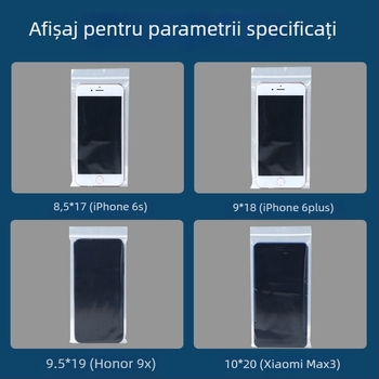 Pungă protecto-medicală de unică folosință pentru telefon, pentru medici și assistente, transparentă, LDPE, compatibilă cu ecranul tactil, sigilare 1,5–2 cm