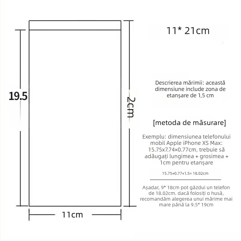 Pungă protecto-medicală de unică folosință pentru telefon, pentru medici și assistente, transparentă, LDPE, compatibilă cu ecranul tactil, sigilare 1,5–2 cm