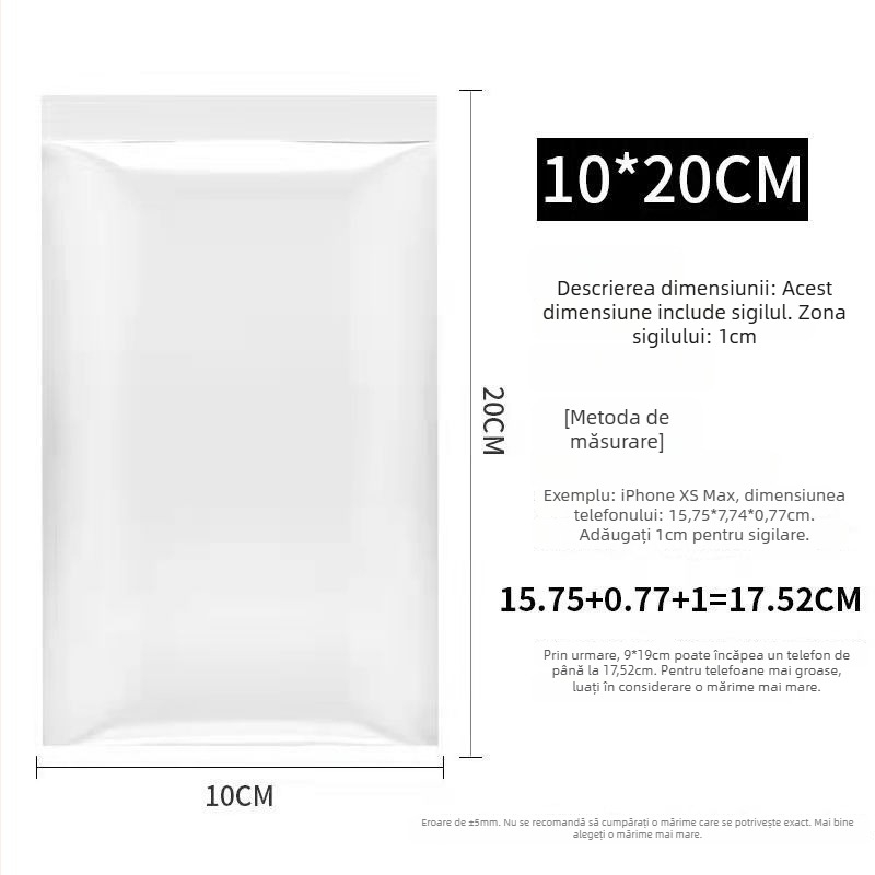 Pungă protecto-medicală de unică folosință pentru telefon, pentru medici și assistente, transparentă, LDPE, compatibilă cu ecranul tactil, sigilare 1,5–2 cm