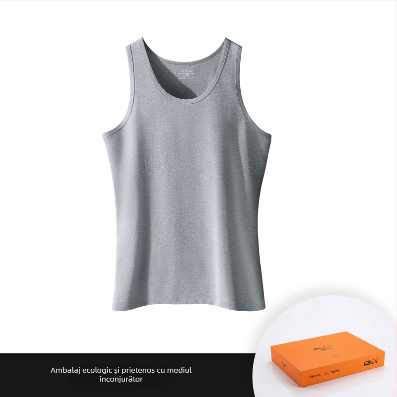 Vesta fără mâneci pentru bărbați, bumbac stretch (uscare rapidă, respirabilă, croială slim)