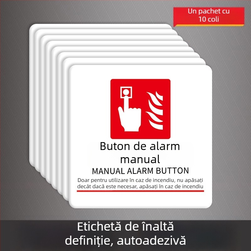 Beilong Semnalizare de incendiu din acrilic — buton de alarmă manual, personalizabil, semnal sonor și luminos
