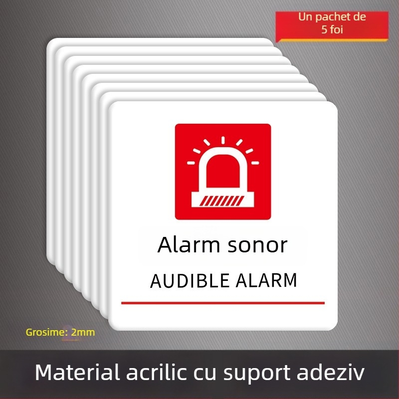 Beilong Semnalizare de incendiu din acrilic — buton de alarmă manual, personalizabil, semnal sonor și luminos