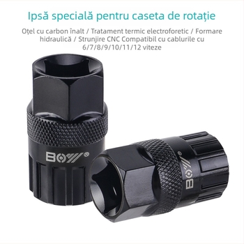 BOY Unealtă pentru Demontarea Volanului Bicicletei — aliaj de aluminiu, cheie lanț, adaptor pentru casetă, unealtă rotativă de reparații