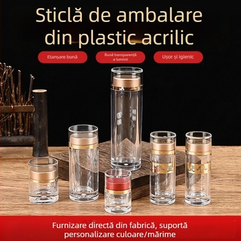 Sticluță transparentă din acrilic, plastic de calitate alimentară, pentru capsule Cordyceps, capacitate 3ml/6ml/13ml/30ml, logo personalizabil